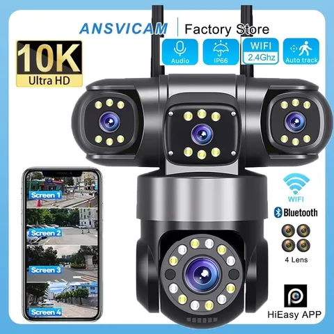 4-Lens 5MP Outdoor PTZ Cam,Night Vision 16X Zoom CCTV for AU Home,Warehouse&Shop