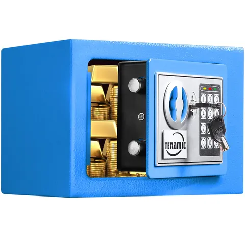 Safe Box 0.23 Cubic Feet Electronic Digital Security Box, Keypad Lock Box Cab...