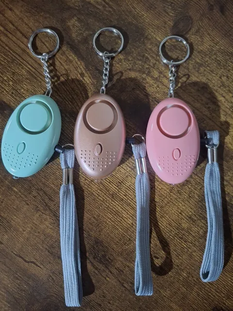 Set of 3 Personal Alarm Keychains turquoise Rosegold Pink Keyring 