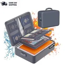 5200°F Fireproof Document Organizer with Lock - Waterproof 8-Layer Storage