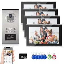 Tuya Smart 4-Familienhaus Videotürsprechanlage mit 10-Zoll-Touchscreen