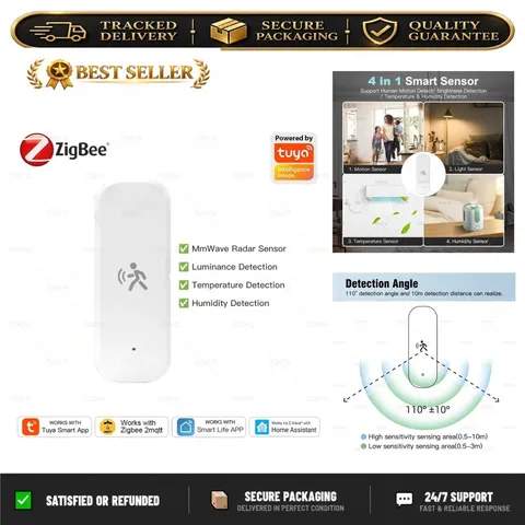 Zigbee MmWave Motion Sensor Tuya Temperature Humidity Illuminance