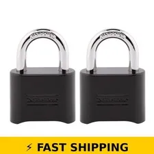 Master Lock Combination Padlocks Set Your Own Combo, 2 Pack