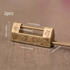2pcs Mini Metal Padlock Lock Bird Carved Retro Ethnic for Jewelry Box Lock Head