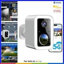 2K Wireless Security Camera Outdoor Battery Powered Spotlight Siren AI Motion