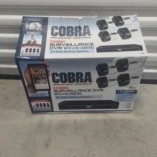 COBRA 8 Channel Surveillance DVR System with 4 HD Cameras 1TB HDD Mobile