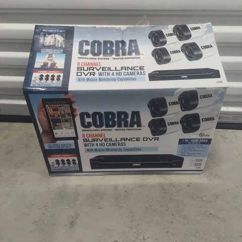 COBRA 8 Channel Surveillance DVR System with 4 HD Cameras 1TB HDD Mobile