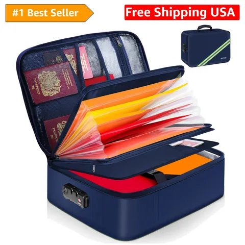 5200℉ Fireproof Document Box with 3-Digit Lock | Portable & Water-Resistant