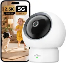2.5K Indoor Camera, No Monthly Fees, Pan-Tilt, 360° Dog/Pet Camera for Home Secu