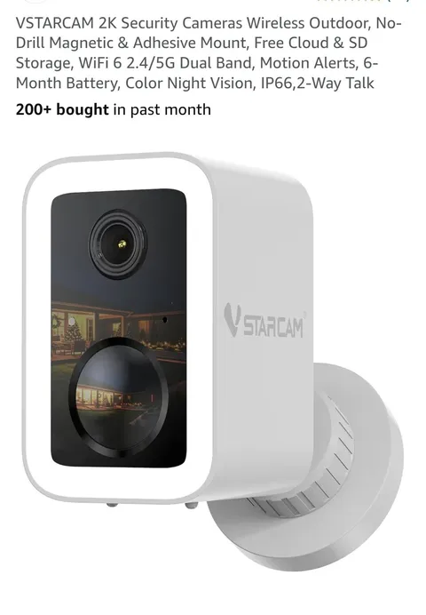 VSTARCAM CB554 2K Wireless Wi‑Fi 6 Security Camera Magnetic Mount Battery