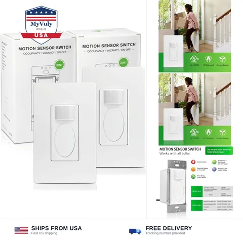 RAYZEEK PIR Motion Sensor Light Switch,Single-Pole Motion Activated Wall Swit...