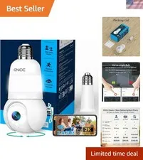 2K Light Bulb Security Camera, 2.4G WiFi, Cloud Subscription Required