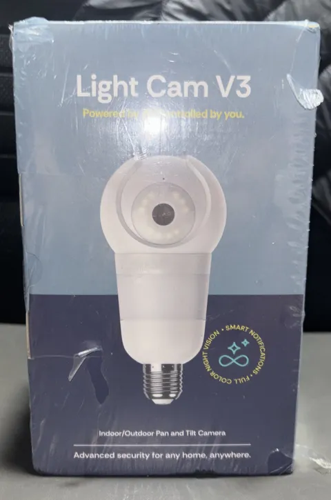 Smart Indoor/Outdoor Light Bulb Security Camera with Color Night Vision & Alerts