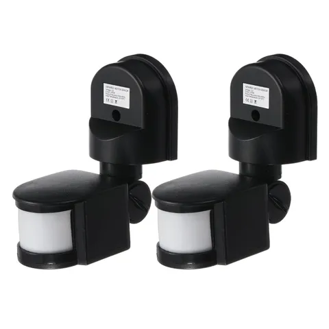 VIAPUICE Outdoor Motion Sensor, 2Pcs Microwave Motion Detector - Black