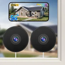 WESECUU 2K Window Camera,5G& 2.4Ghz WiFi No Drill Window Cameras for Home Securi