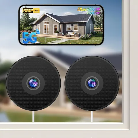 WESECUU 2K Window Camera,5G& 2.4Ghz WiFi No Drill Window Cameras for Home Securi