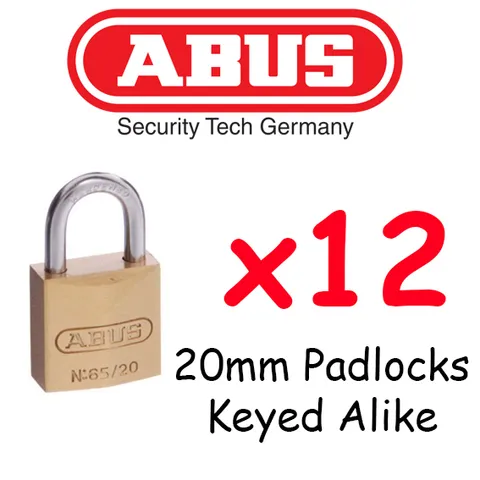  Padlock KEYED ALIKE ABUS 20mm  x12  BULK LOT High quality