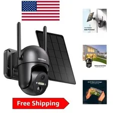Wireless Outdoor Security Camera - 360° View, 2K HD & PIR Motion Detection