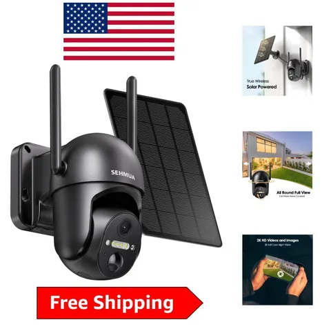 Wireless Outdoor Security Camera - 360° View, 2K HD & PIR Motion Detection