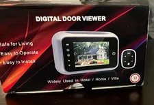 Digital Wireless Door Viewer Peephole Doorbell Camera w/ Screen, Indoor, Black