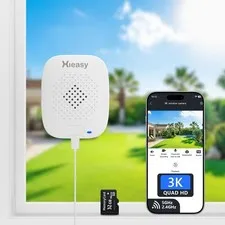 5MP 3K Magnetic Window Camera with 32GB SD Card, Indoor Window Security Camera