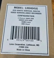 LOREX LH04045G LH040 Eco Series 500GB Vertical Security DVR 4 channel Digital 
