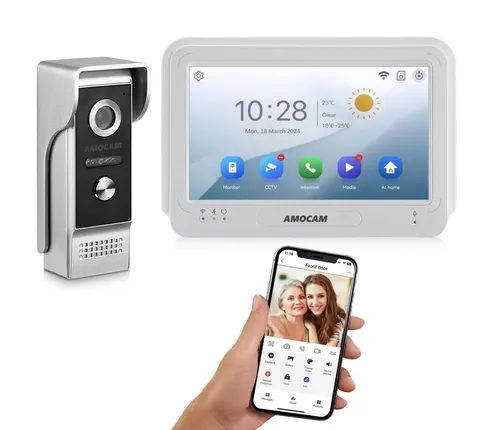 Wireless WiFi Video Doorbell Intercom System, 1080P Video Door Camera with Mo...