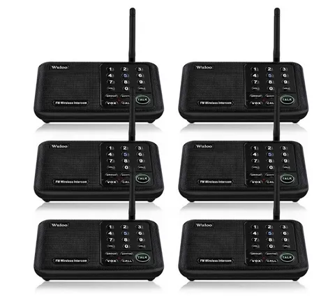 Intercoms Wireless for Home 5280 Feet Range 10 Channel 3 Code, 6 Pack