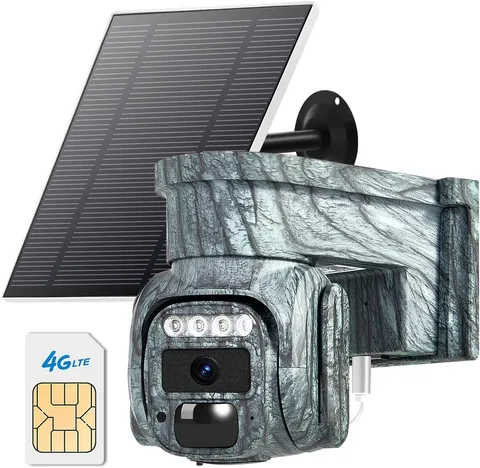4G LTE Cellular Security Camera No WiFi Solar Outdoor Night Vision With SIM Card