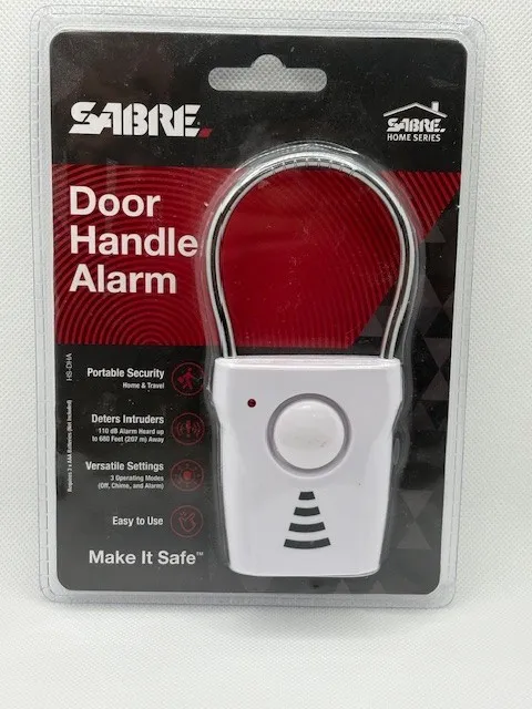 SABRE Door Handle Alarm - Portable Security for Home, Travel & Hotels - 110dB