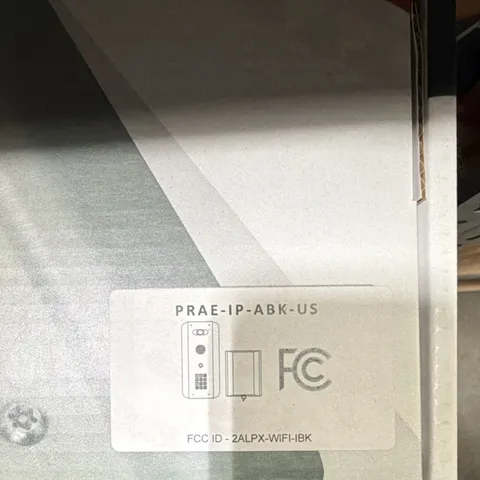 PRAE-IP-ABK-US Video Intercom with Keypad Metallics FCC ID 2ALPX-WIFI-IBK