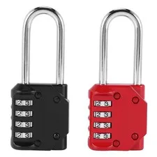 2 Pack Code Padlocks, 4 Digit Long Shackle Resettable Pad Lock for Outdoor1839