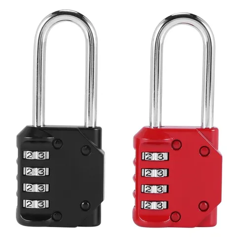 2 Pack Code Padlocks, 4 Digit Long Shackle Resettable Pad Lock for Outdoor1839