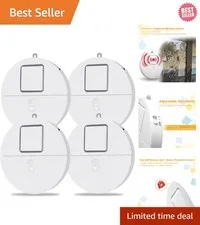 Versatile Window Alarm Set: 4-Pack with Low Battery Indicator & 120dB Alarms
