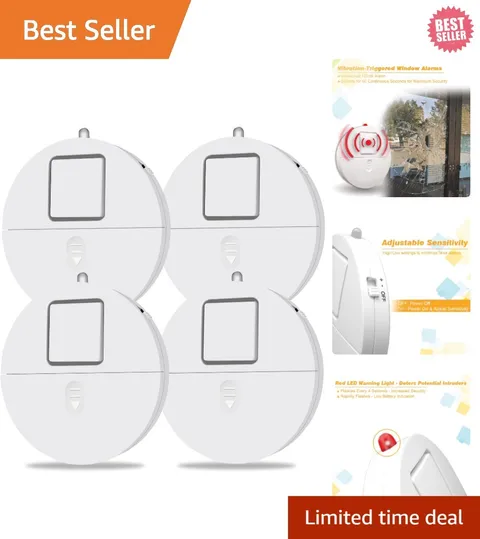 Versatile Window Alarm Set: 4-Pack with Low Battery Indicator & 120dB Alarms
