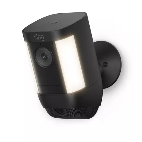 Ring Spotlight Cam Pro Battery 2K HD Dual-Band WiFi 3D Motion Black Excellent