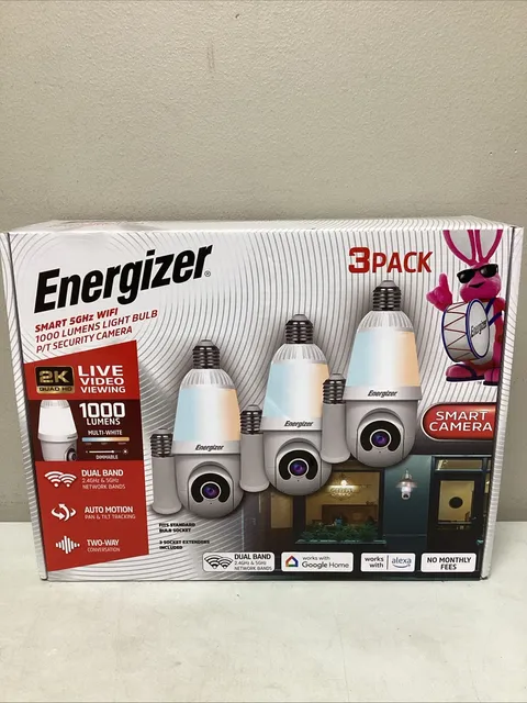 Energizer Smart 5GHz WIFI Indoor/Outdoor Socket P/T Camera 3 Pack NEW