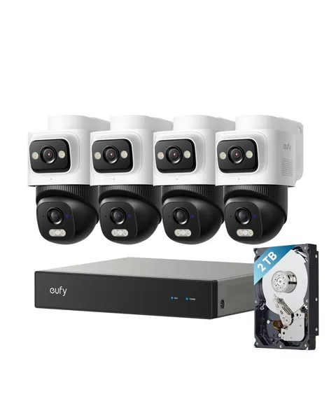 eufy Security NVR System E50,4-Cam 4 Cam, 2TB HDD, white + black + silver