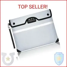 Jsngbse 6200°F Fireproof Document Bag with Lock, 15x 11.8 Inch Fire Proof Bag fo