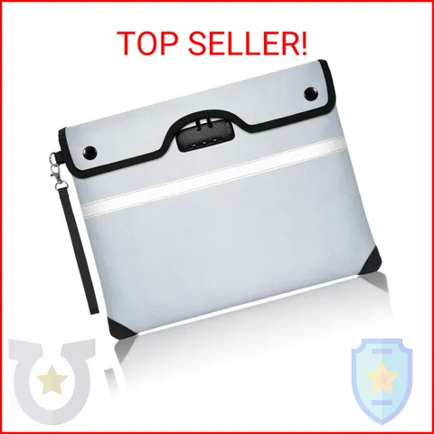 Jsngbse 6200°F Fireproof Document Bag with Lock, 15x 11.8 Inch Fire Proof Bag fo
