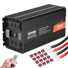 Modified Sine Wave Inverter, 5000W, DC 12V to AC 120V Power Inverter with 6 AC O