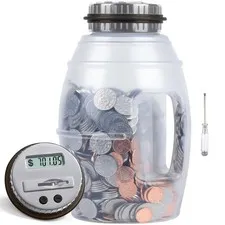 Digital Coin Counter Bank Money Jar LCD Display 2.8L Capacity US Coins