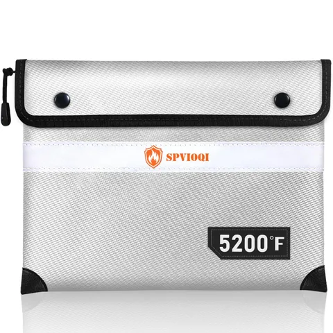 Upgraded 5200°F Fireproof Document Bag with Heat Insulated, Water Fire Proof ...