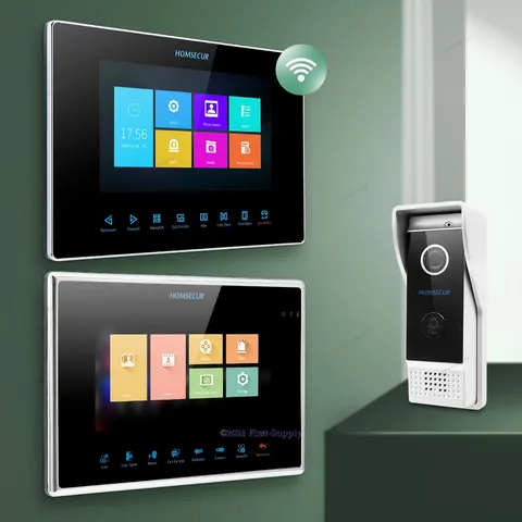 HOMSECUR 7" Wired WIFI Video&Audio Home Intercom with Voice Message for House