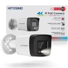 HITOSINO 4K Outdoor Bullet PoE Camera  8MP Active Deterrent IP Camera, Smart ...