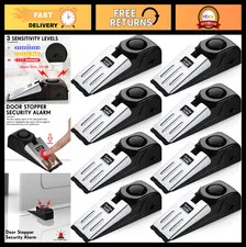 8 Pack Door Stop Alarm 120dB Security Wedge Stoppers for Home Travel Safety Tool