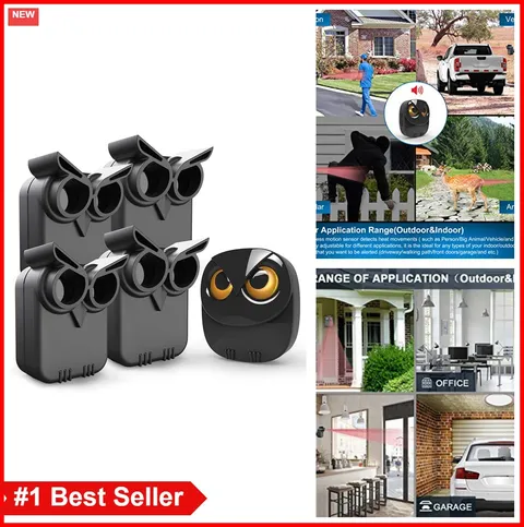 Wireless Driveway Alarm 1/2 Mile Range 4 Motion Sensors Outdoor Weather