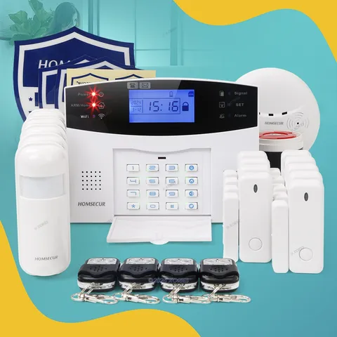 HOMSECUR APP Controlled Wireless &wired WIFI 4G SMS Autodial Home Alarm System