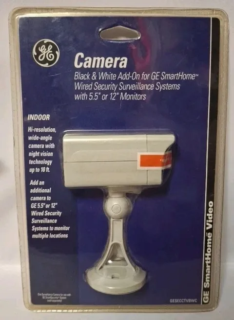 GE SmartHome Wired Security Camera - B&W Add-On - New (GESECTVBWC)