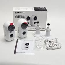 ZUMIMALL F5C Wireless Outdoor Security Camera with Stands, Night Vis, Motion Det